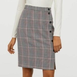 H&M Knee Length Houndstooth Skirt Size 10